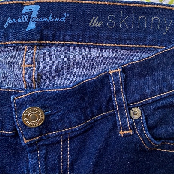 7 For All Mankind The Skinny Jean - Deep Dark Blue - Picture 9 of 11